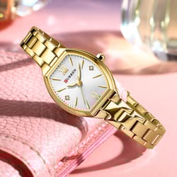 women's elastic band retro quartz watch, fashionable barrel-shaped elegant design