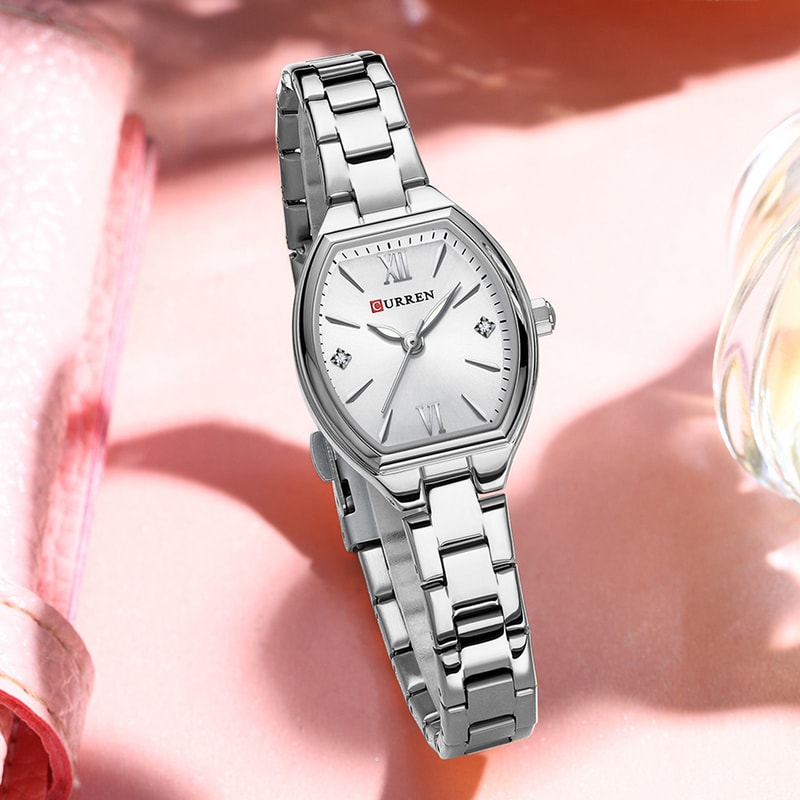 Womens Elastic Band Retro Quartz Watch Fashionable BarrelShaped Elegant Design 2