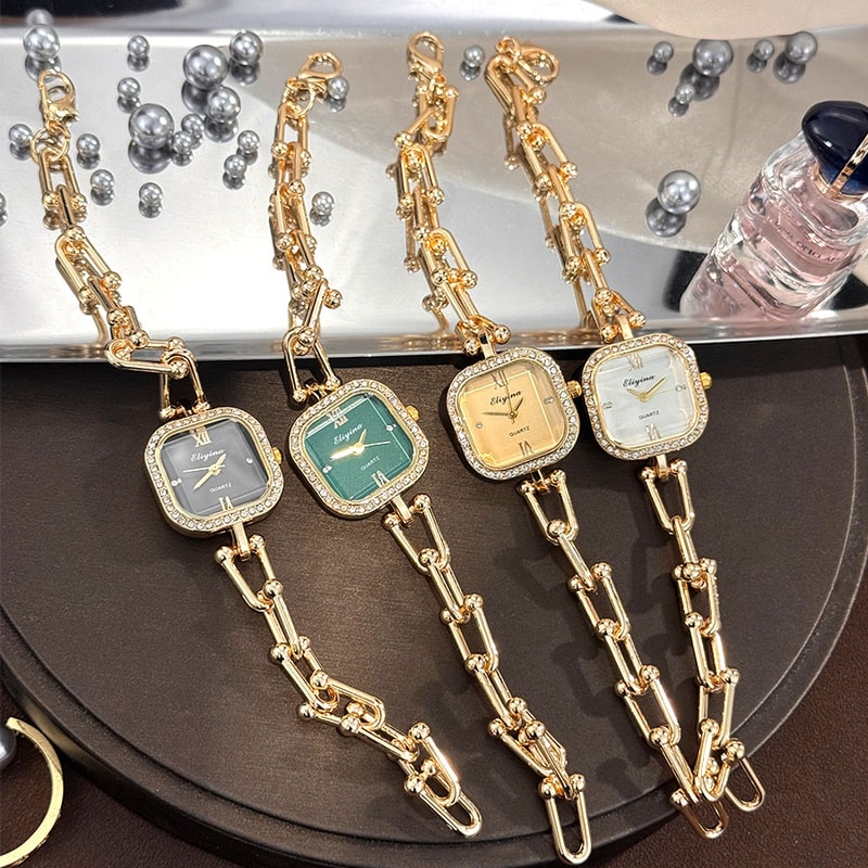 Creative Square Glass Bracelet Watch Luxury Minimalist Quartz Chain Design 5