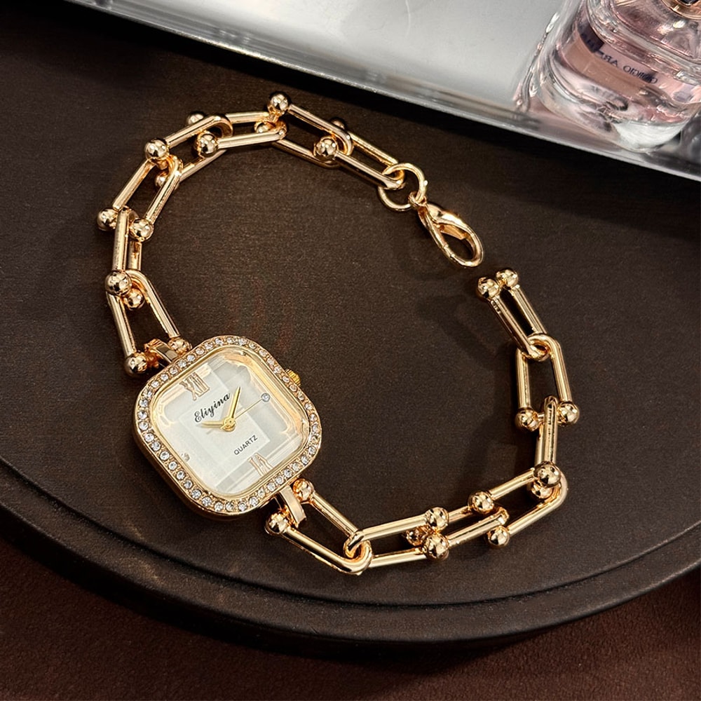 Creative Square Glass Bracelet Watch Luxury Minimalist Quartz Chain Design 7