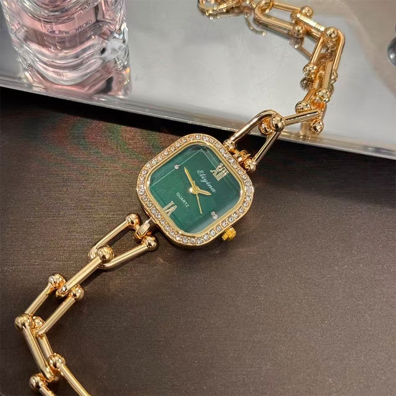 Creative Square Glass Bracelet Watch Luxury Minimalist Quartz Chain Design 6