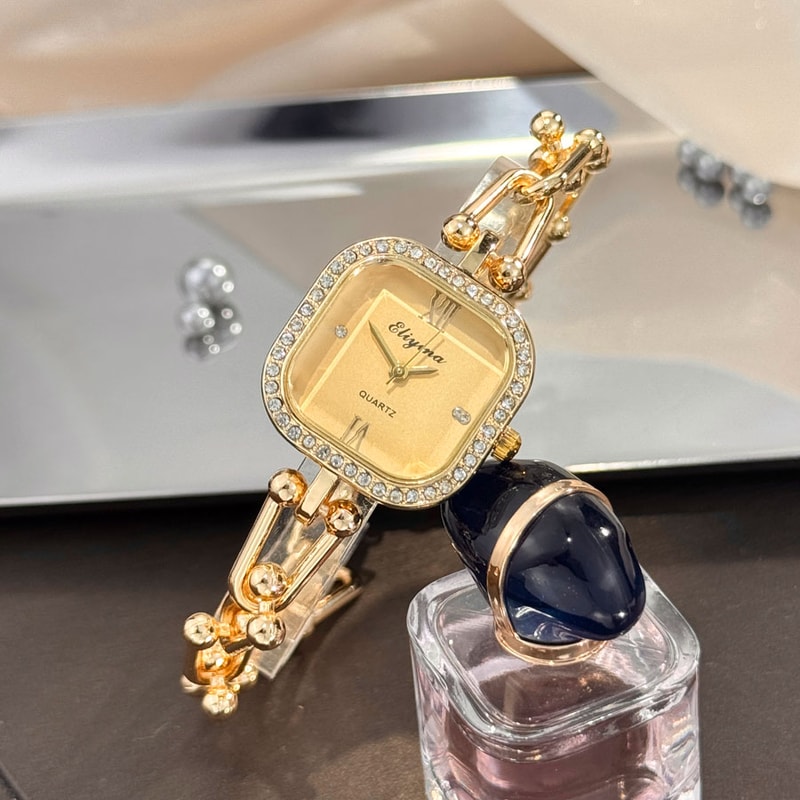 Creative Square Glass Bracelet Watch Luxury Minimalist Quartz Chain Design 9