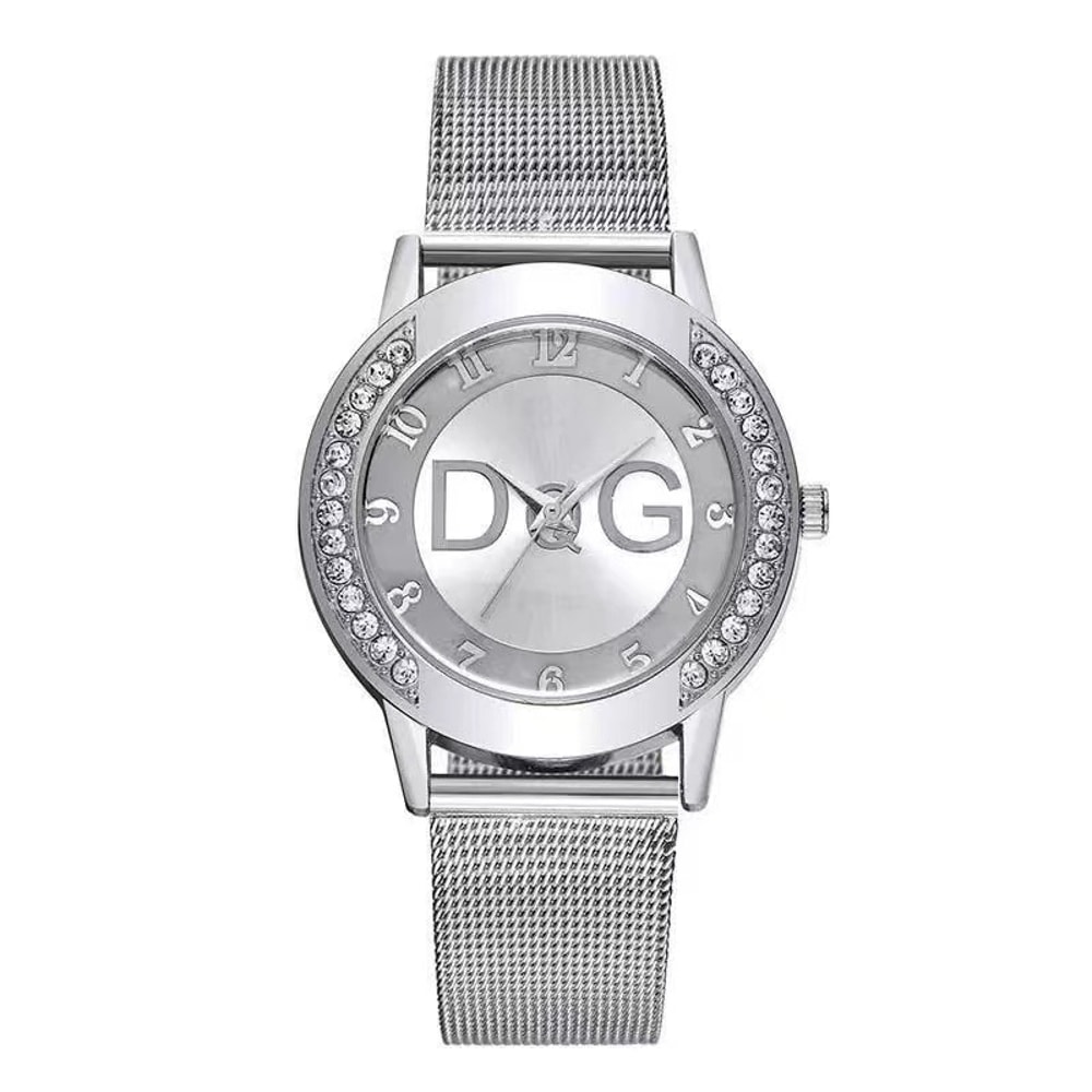 Stunning Ladies Watch With Double Diamond Ring Sand Diamond Surface Steel Mesh Strap 4