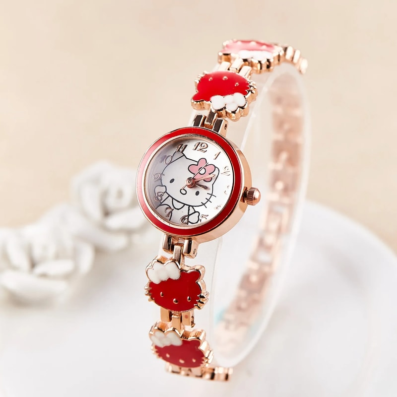 Hello Kitty Women Watch Sweet Bow Gift For Girls High Quality Quartz Watches For Women 5