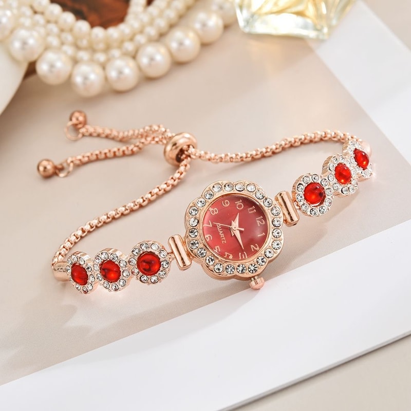 Fashion Ladies Quartz Wristwatch Elegant Rhinestone Women Watches Girls Bracelet Strap Gift Clock 7