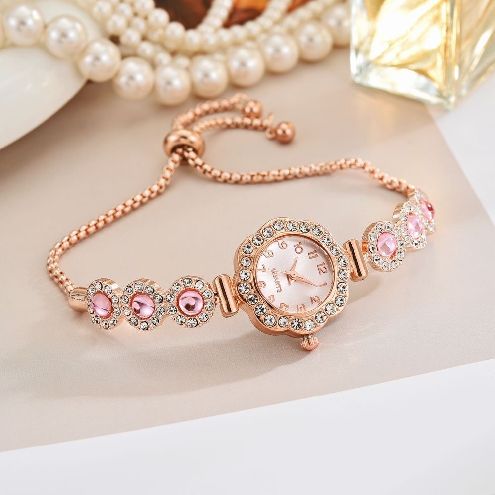 Fashion Ladies Quartz Wristwatch Elegant Rhinestone Women Watches Girls Bracelet Strap Gift Clock 2