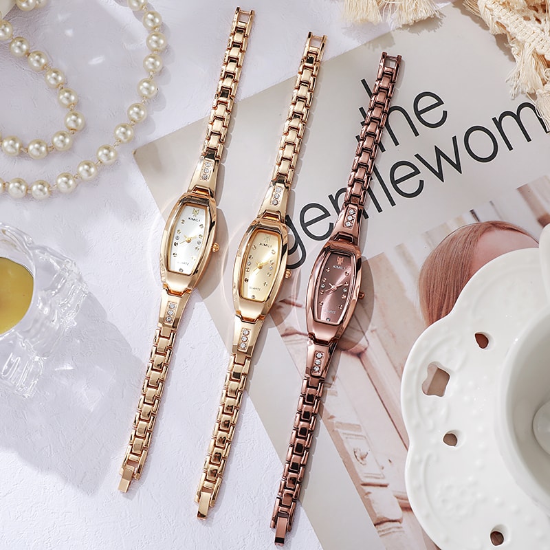 Quartz Watch for Women, Luxury Stainless Steel Strap, Diamond Bracelets Watch