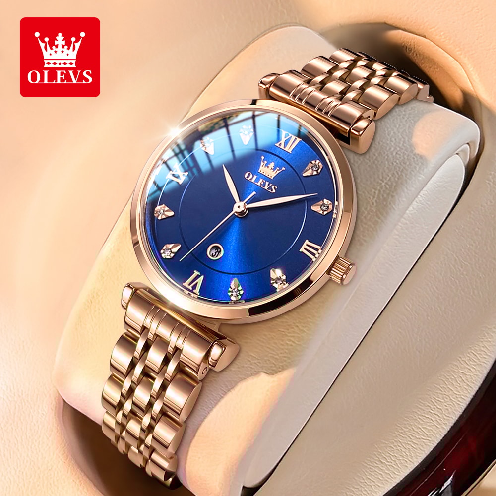 Rose Waterproof Quartz Watch For Women Original Brand Fashion Ladies Watches Date Genuine Beautiful 5