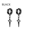 Stainless Steel Fake Non Piercing Earrings For Men Women With Punk Star Pendant Hoop Jewelry 6