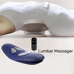 adjustable intensity electric lumbar traction massager, heated back massage with remote control, spine support