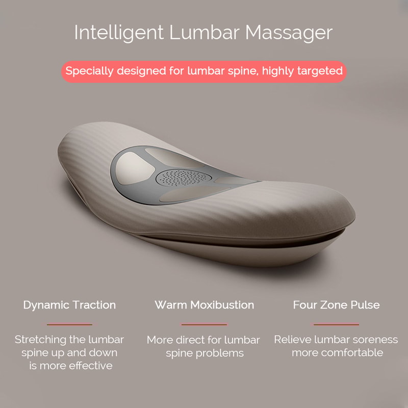 Adjustable Intensity Electric Lumbar Traction Massager Heated Back Massage With Remote Control Spin 1