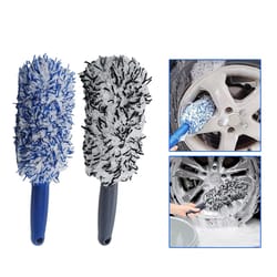 portable plush car wheel tire rim cleaning brush, hub dust removal tool