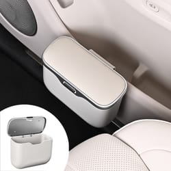 auto interior organizer box, multifunctional car trash can with lid button, hanging storage bin for wet and dry use