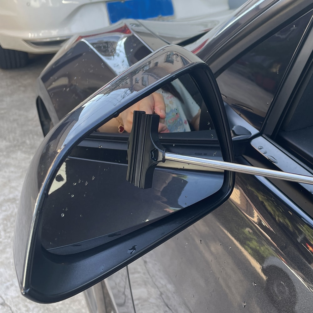 Telescopic Handle Car Rearview Mirror Wiper Car Glass Cleaning Brush 2
