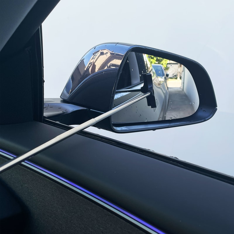 Telescopic Handle Car Rearview Mirror Wiper Car Glass Cleaning Brush 3