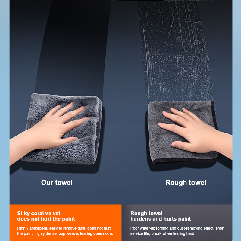 High Absorbent Microfiber Car Wash Towel Thickened Soft Car Washing Towels for Home Use