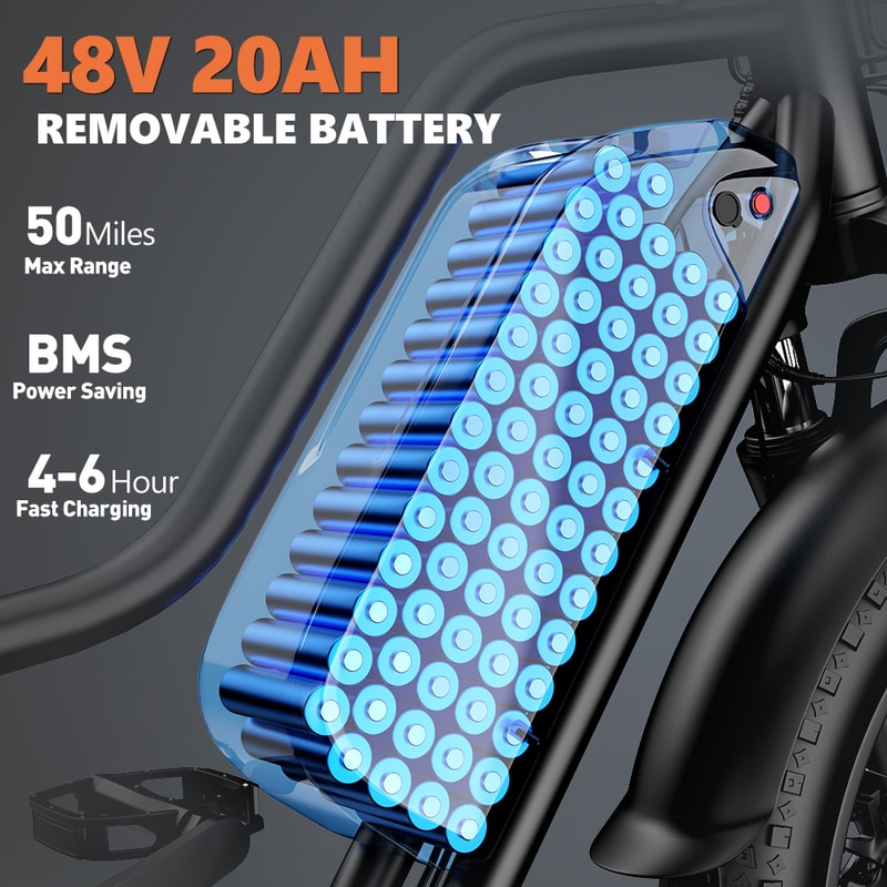 Adult Electric Bike 32MPH Mountain Electric Bicycle 20 Inch Fat Tire