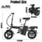Foldable Electric Bicycle With Dual Disc Brakes 48V104Ah Battery 14 Inches 22 Mile Range 20MPH Spee 5