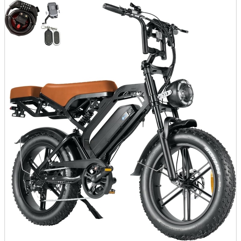 High-Speed Moped Style Electric Bike for Adults, Fat Tires, 30mph Top Speed