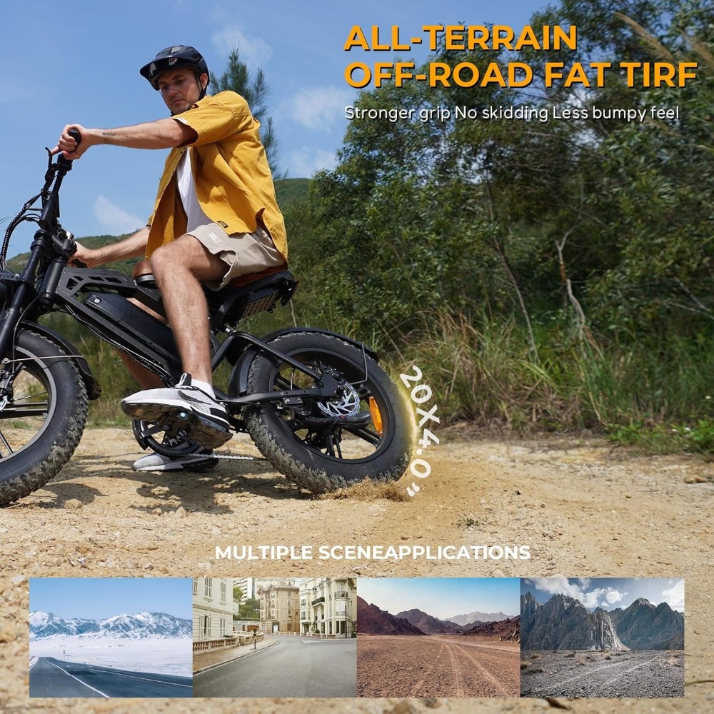 High-Speed Moped Style Electric Bike for Adults, Fat Tires, 30mph Top Speed