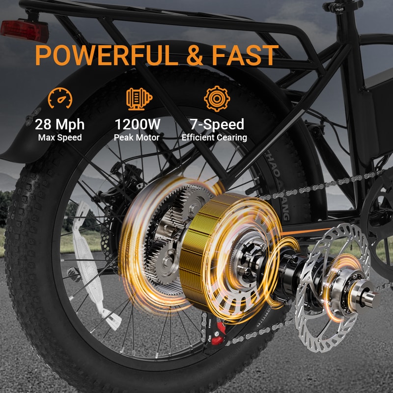 Lithium Battery Electric Bike Electric Bicycle Peak Motor 20x30 Inch Fat Tire 2