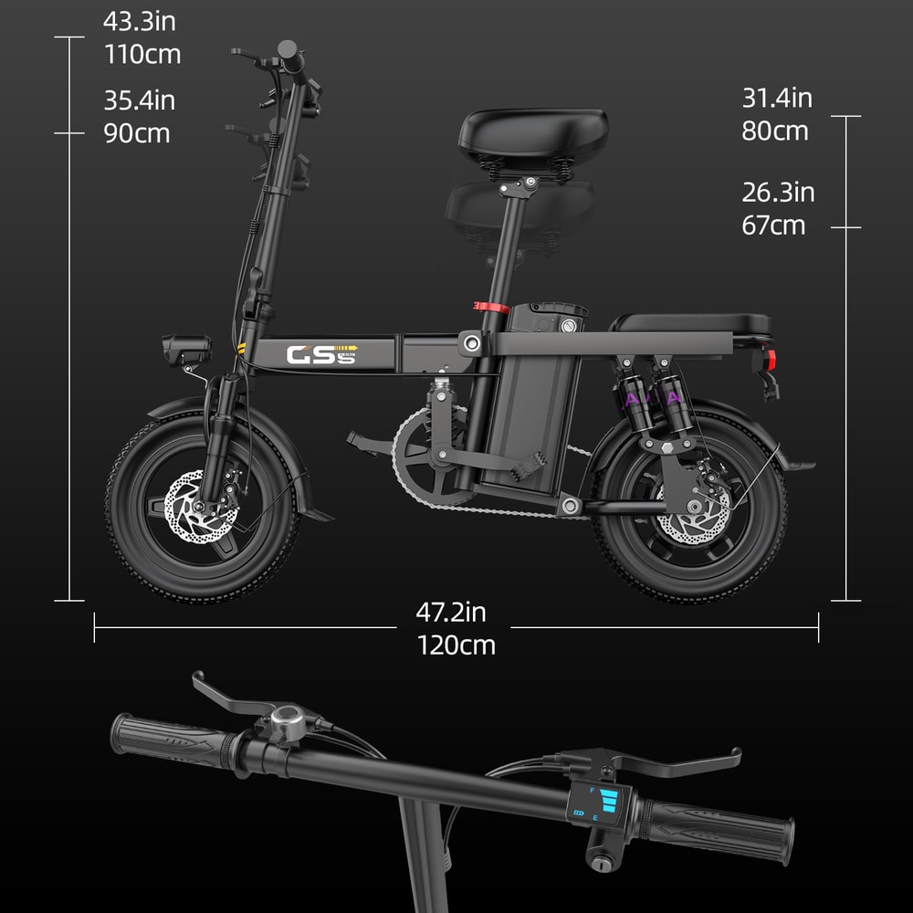 Folding Electric Bike For Adults 35 Miles 20MPH Commputer Ebike With Removable Battery 6