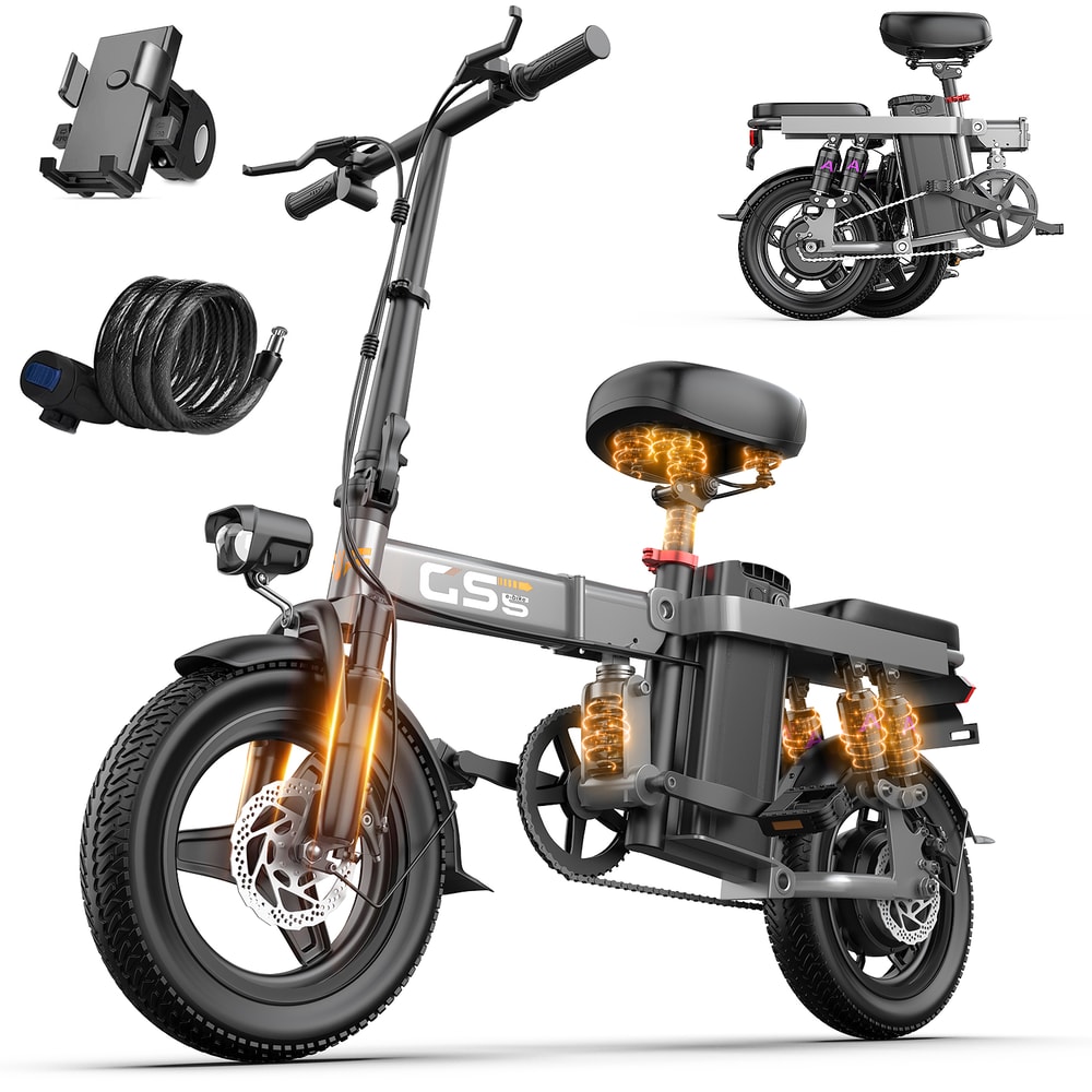 Folding Electric Bike For Adults 35 Miles 20MPH Commputer Ebike With Removable Battery 7