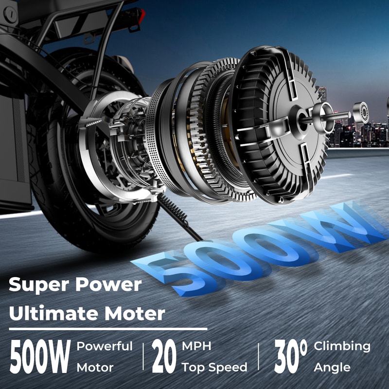 Adult Electric Bike 20 MPH Removable Battery 14 Inch Folding Electric Bike 1