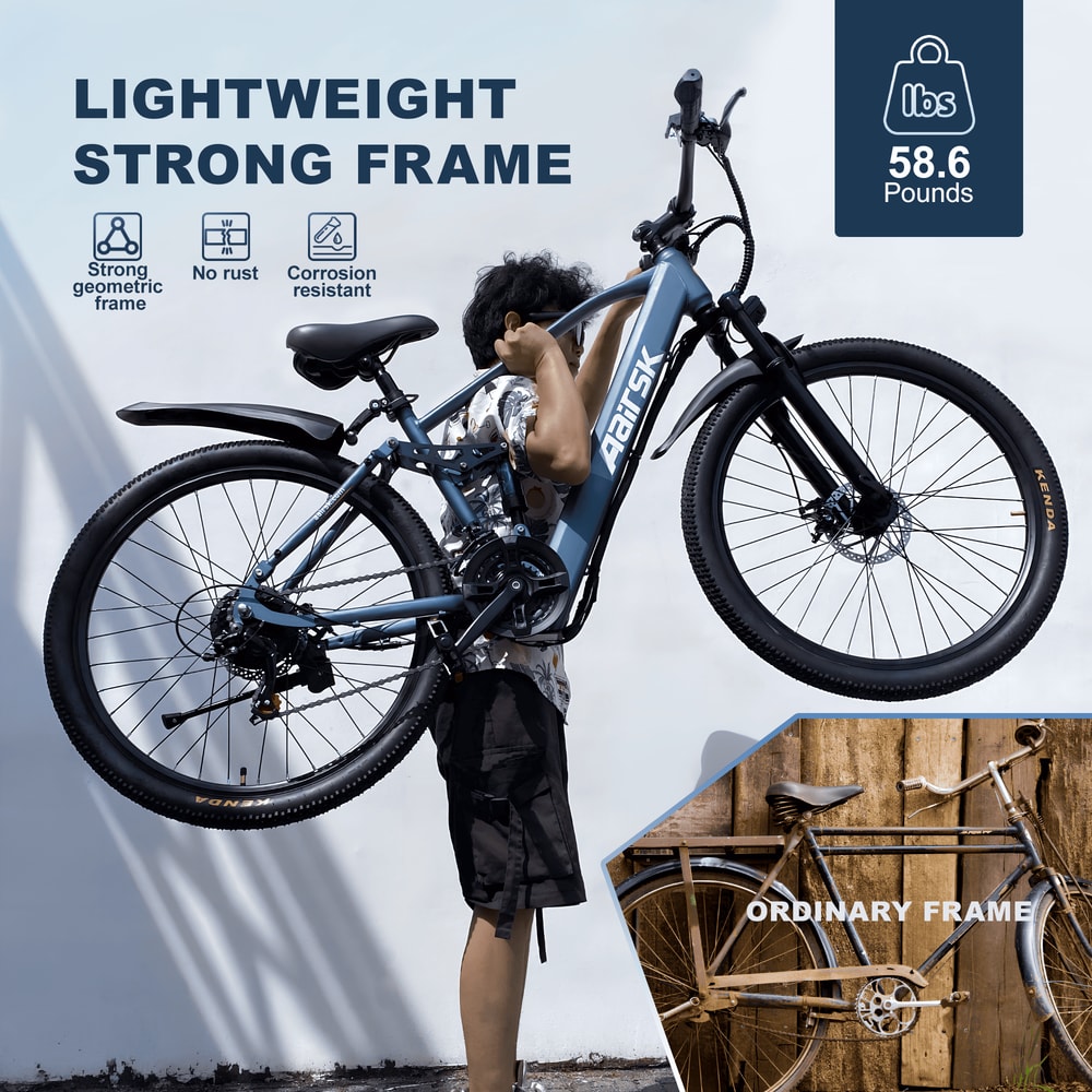 Electric Bike For Adults With Peak Brushless Motor 40Miles 25MPH Commuting Electric Mountain Bike 5