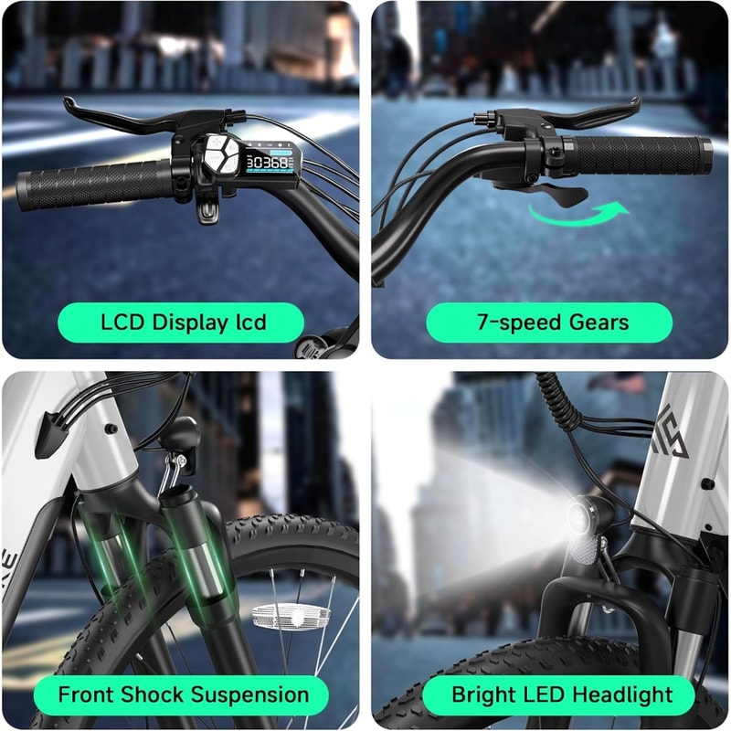 Electric Bike for Adults, 25 MPH E-Bike with Battery, 50 Miles Range