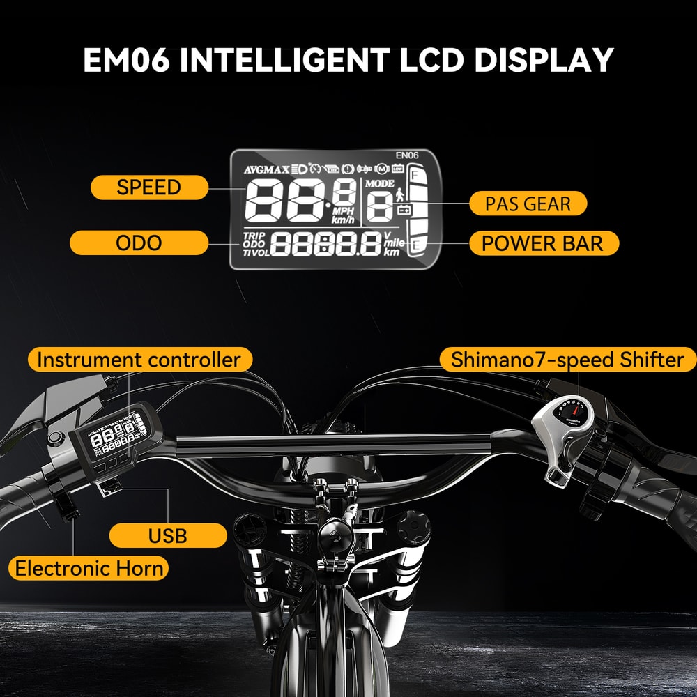 Outdoor Electric Bike For Adults 20 Fat Tire AllTerrain 30MPH 80 Miles Range For Sand Mountain Moto 5