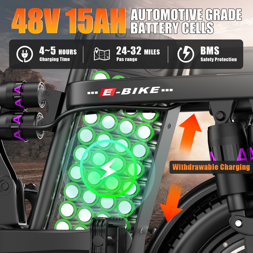 Commuting Electric Bike For Adults Brushless Motor 48V Battery 20MPH Speed Ebike 1