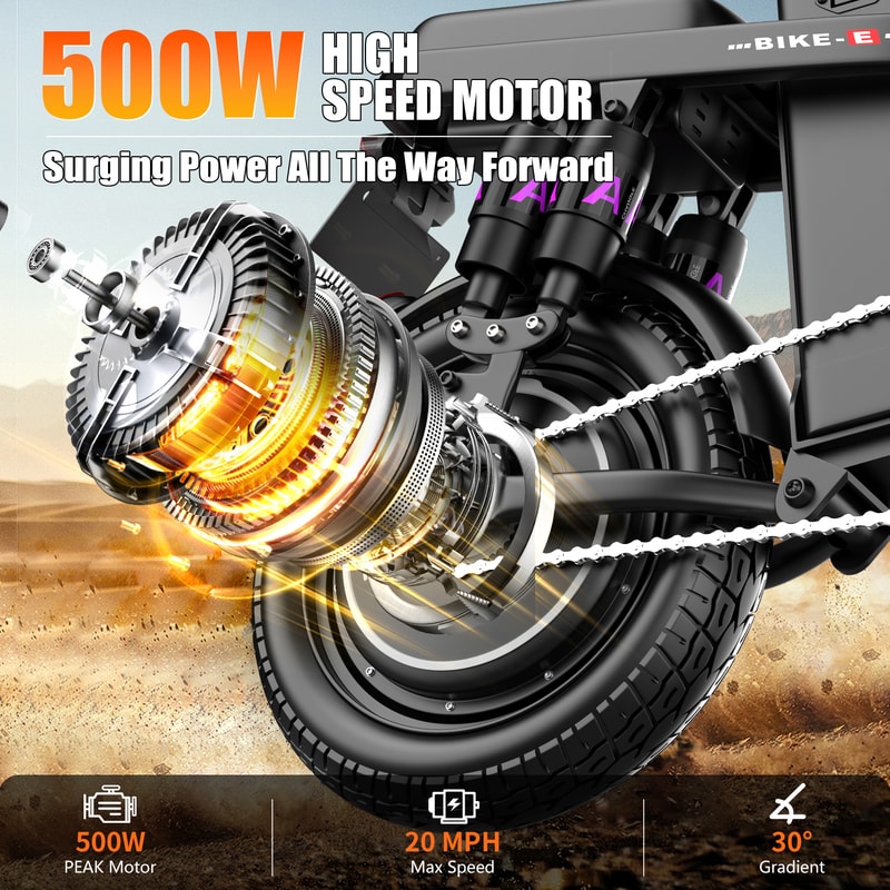 Commuting Electric Bike For Adults Brushless Motor 48V Battery 20MPH Speed Ebike 5