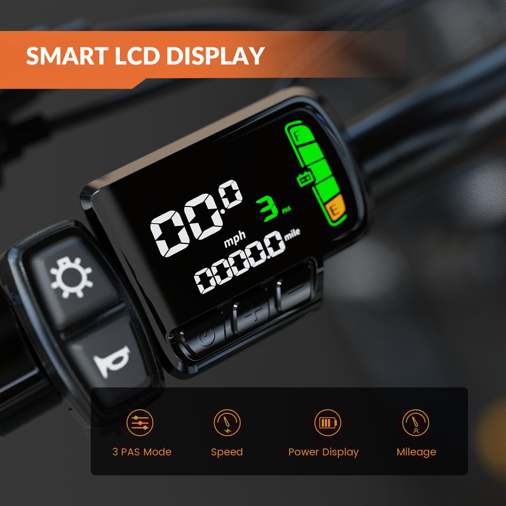 Electric Bike With Peak Motor 23 Mph Speed LCD Display Front Suspension 2