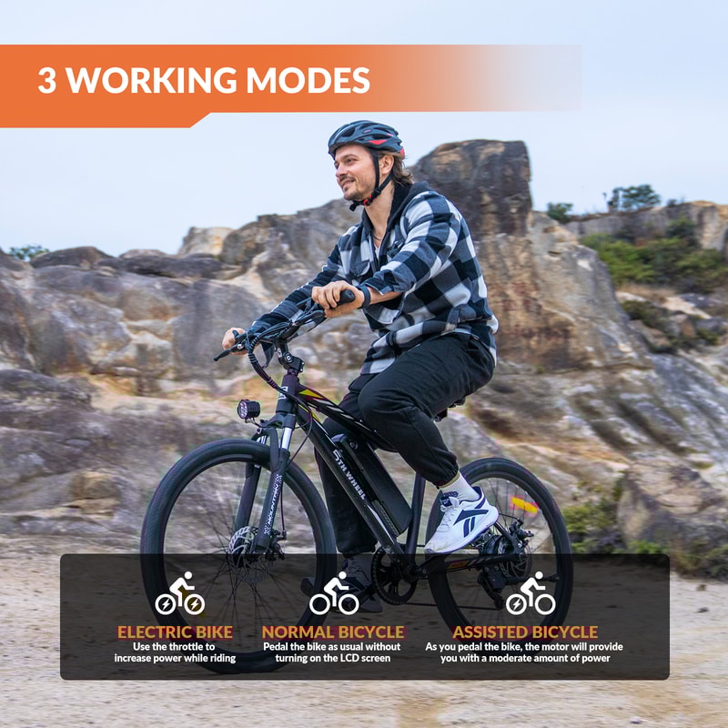 Electric Bike With Peak Motor 23 Mph Speed LCD Display Front Suspension 4
