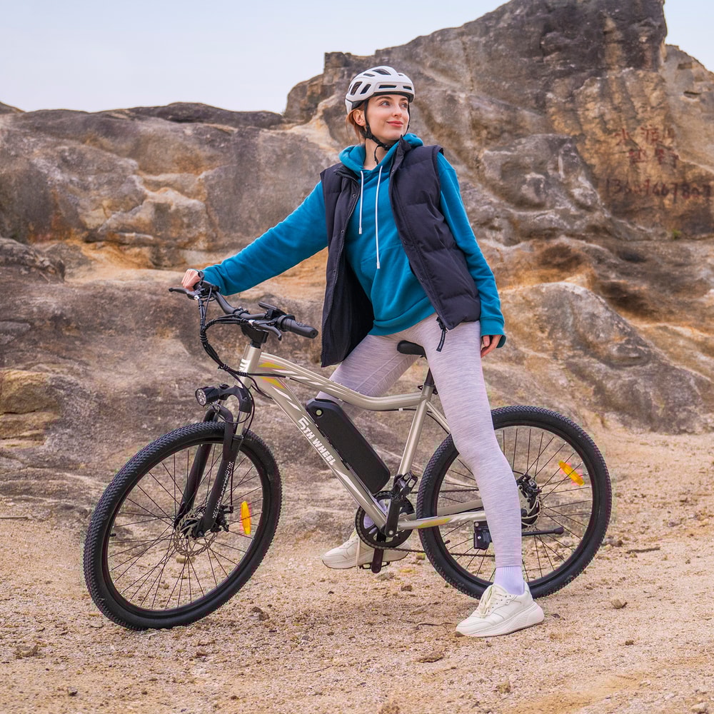 Electric Bike With Peak Motor 23 Mph Speed LCD Display Front Suspension 5