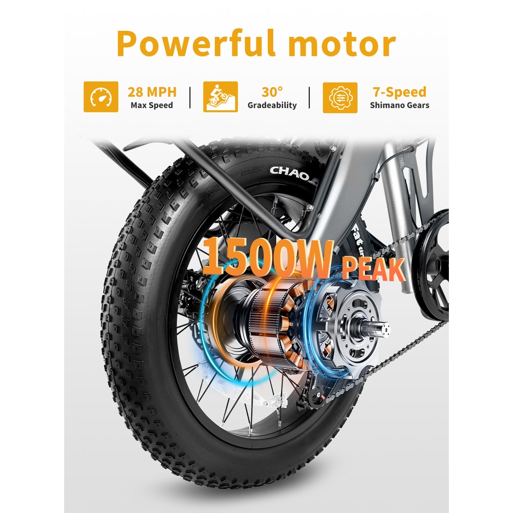 Folding Electric Bike For Adults Peak Motor 28MPH Speed 1