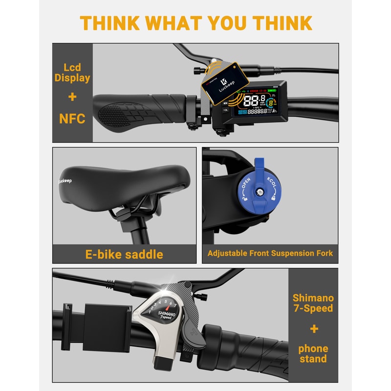 Folding Electric Bike For Adults Peak Motor 28MPH Speed 4