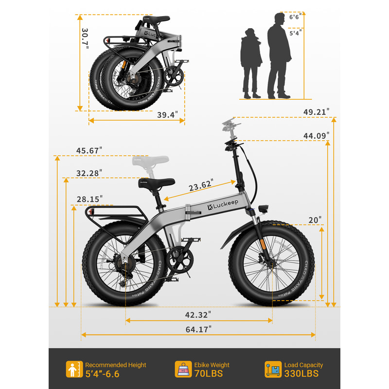 Folding Electric Bike For Adults Peak Motor 28MPH Speed 5