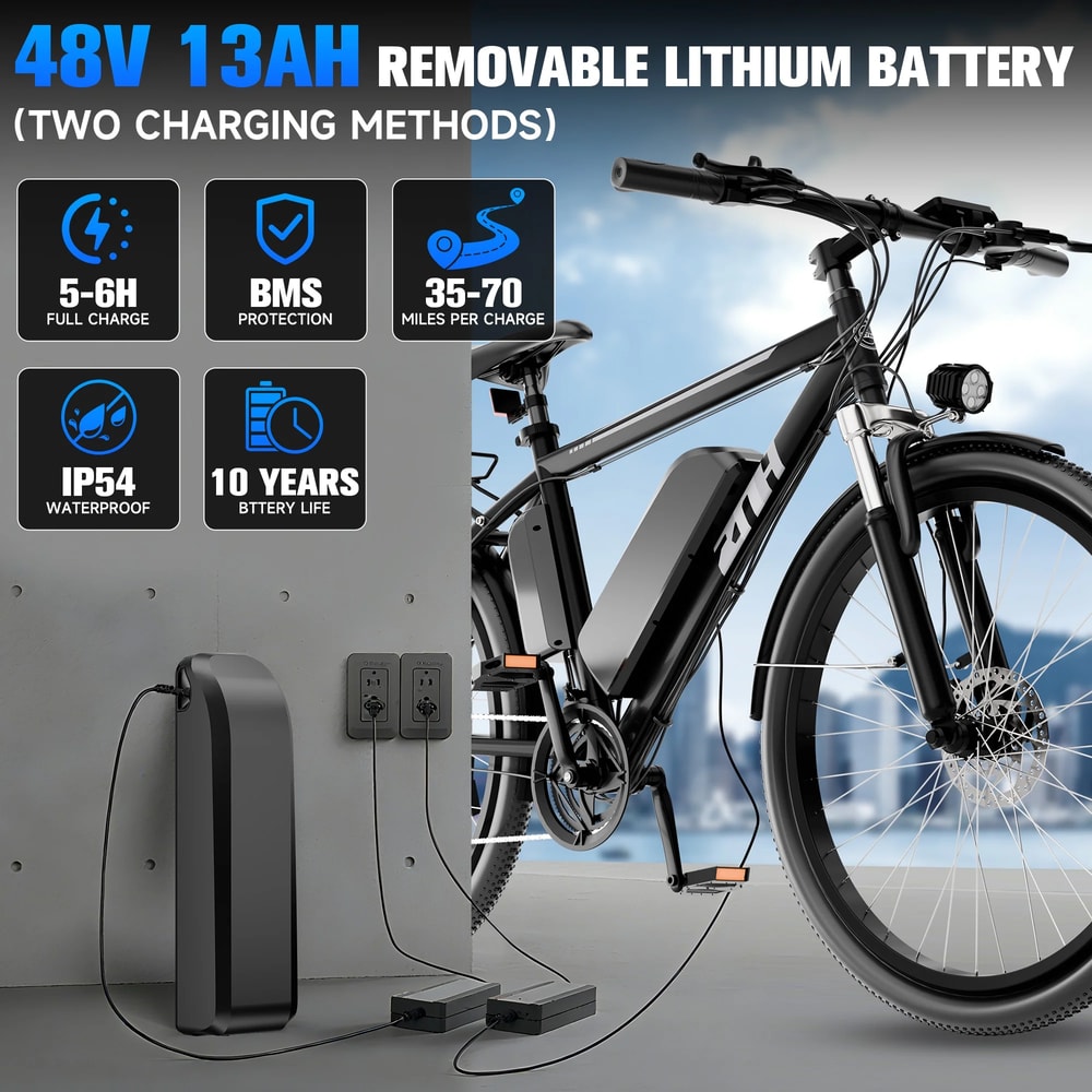 Electric Bike 26 Inch Electric Mountain Bike With Battery 50Miles 20MPH Adult Ebike 3