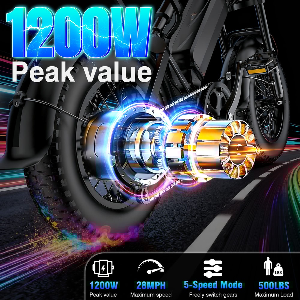 Electric Mountain Bike AllTerrain 18Ah Battery 1640 Tire 5Speed Gear 2