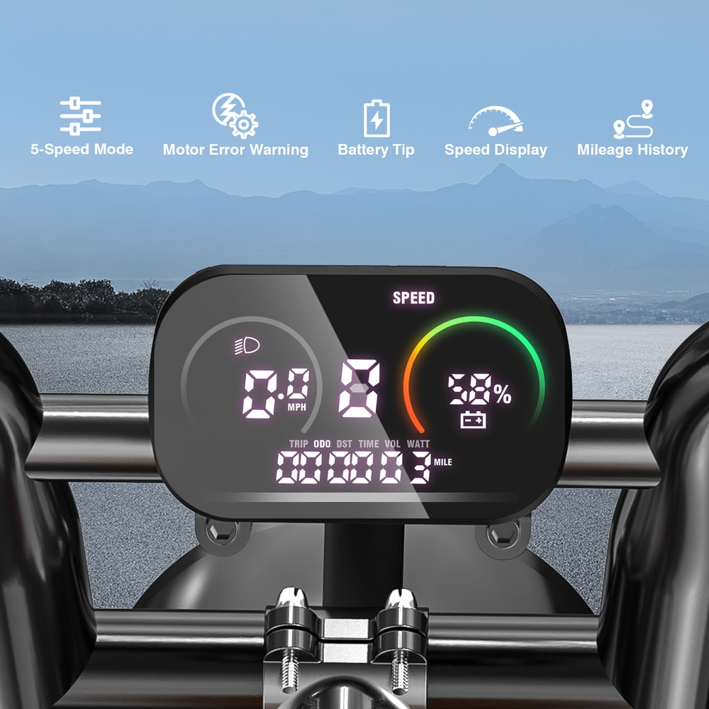 Electric Mountain Bike AllTerrain 18Ah Battery 1640 Tire 5Speed Gear 5