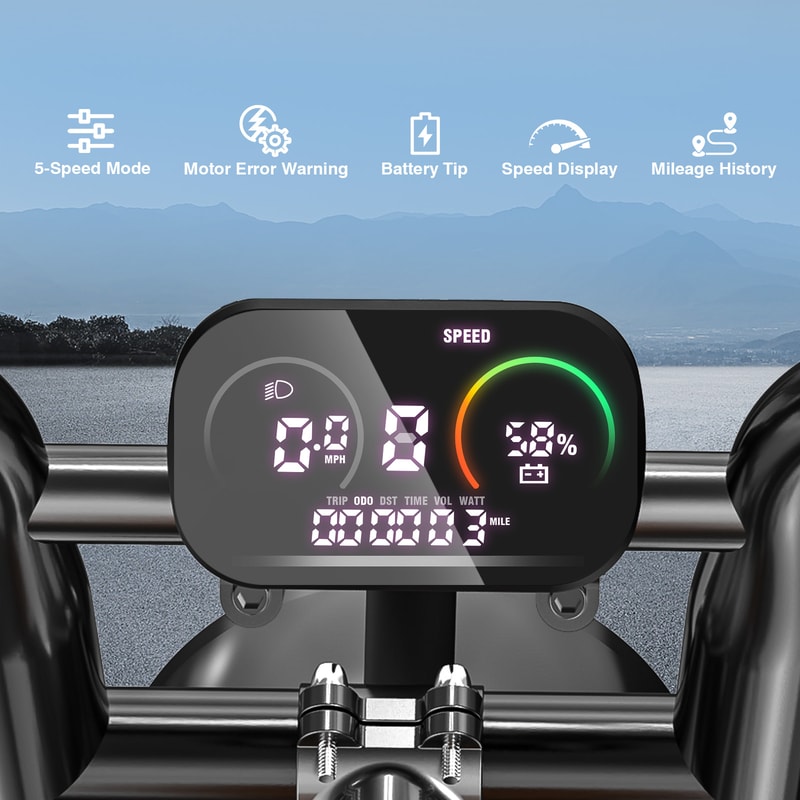 Electric Mountain Bike AllTerrain 18Ah Battery 1640 Tire 5Speed Gear 5