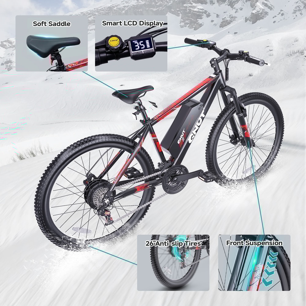AllTerrain Mountain Electric Bicycle 36V 104AH Urban OffRoad 26 EBike For Adults 2