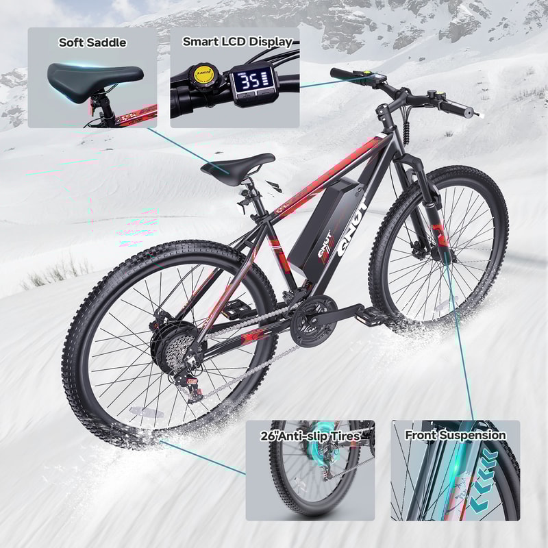 AllTerrain Mountain Electric Bicycle 36V 104AH Urban OffRoad 26 EBike For Adults 2