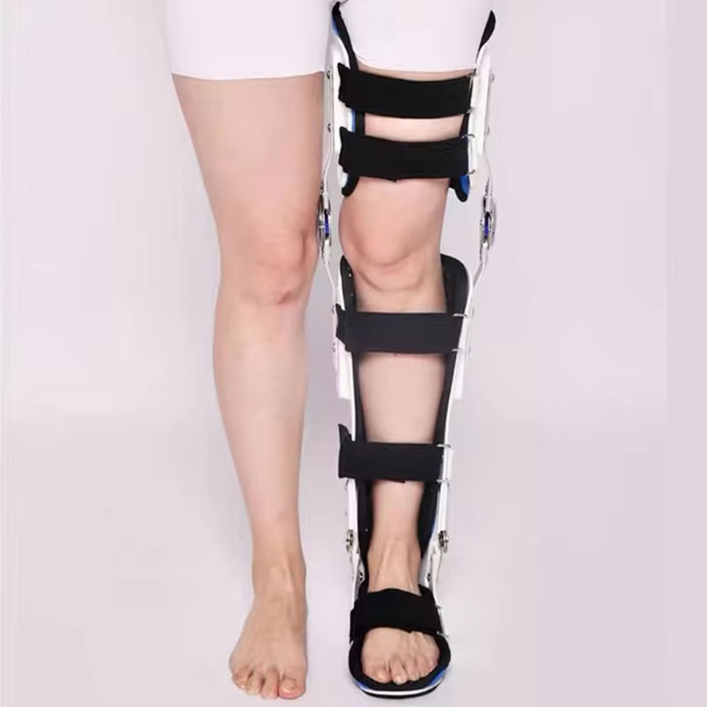 Orthopedic Adjustable Knee Brace, Ankle Foot Medical Support for Meniscus Injury Pain Relief and Rehabilitation