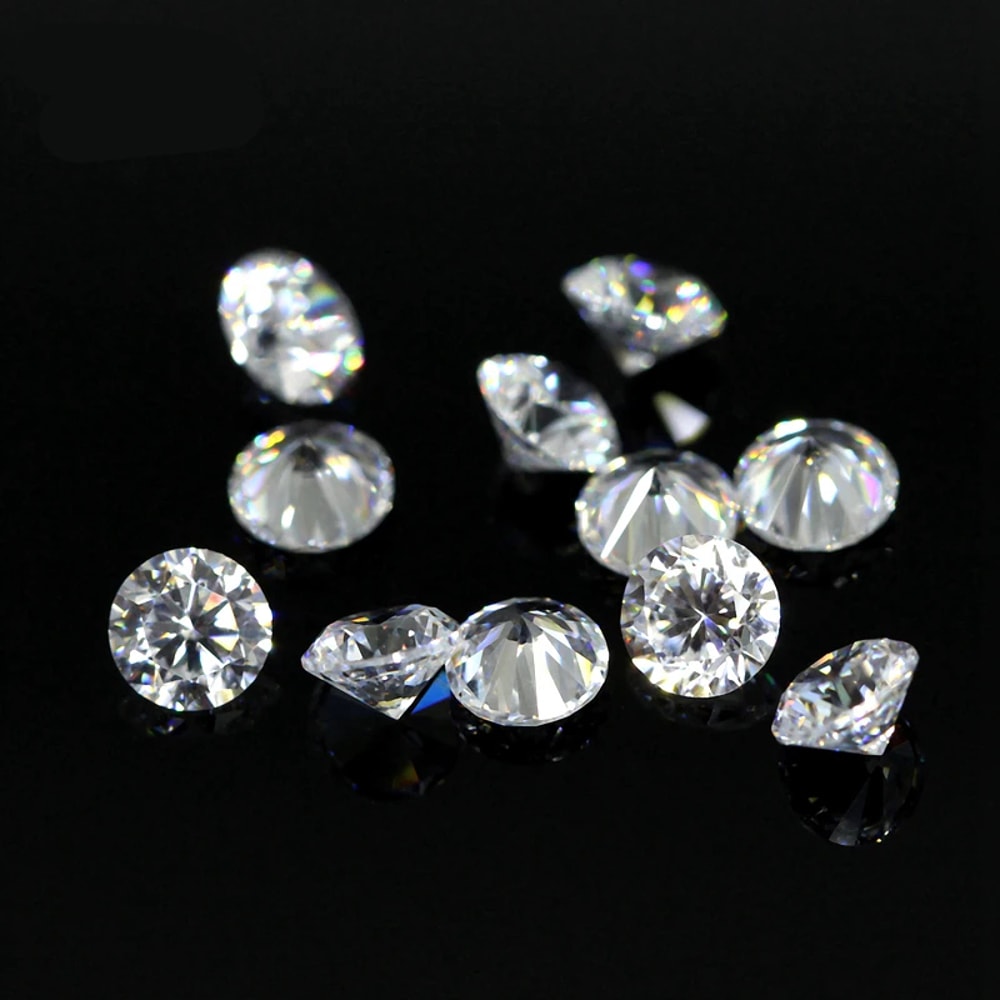 White Round Shape 6mm Cubic Zirconia Stones Brilliant Cut CZ Stones for Jewelry DIY Projects