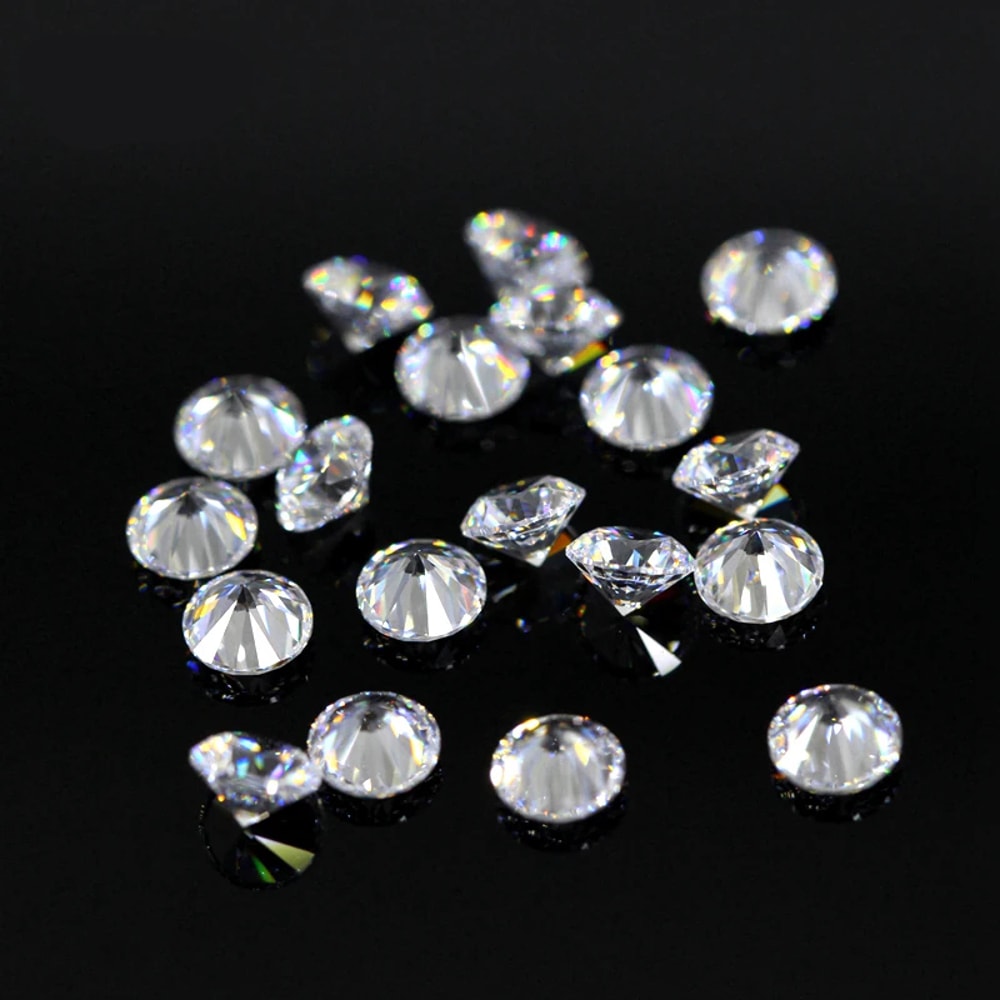 White Round Shape 6mm Cubic Zirconia Stones Brilliant Cut CZ Stones for Jewelry DIY Projects