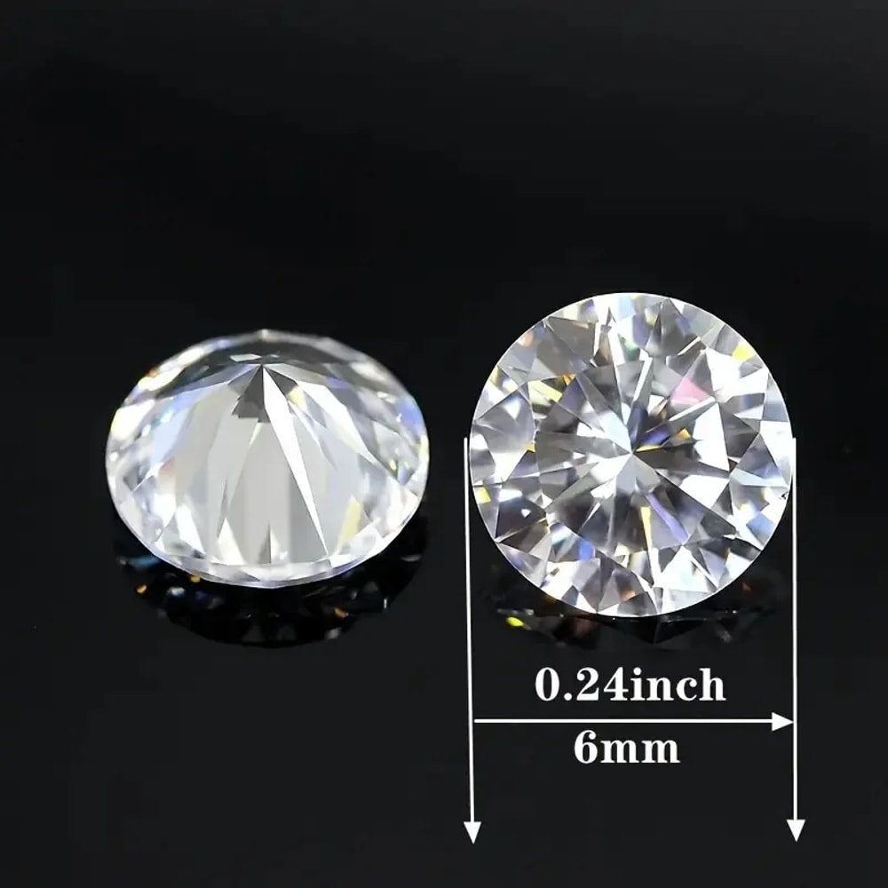 White Round Shape 6mm Cubic Zirconia Stones Brilliant Cut CZ Stones for Jewelry DIY Projects