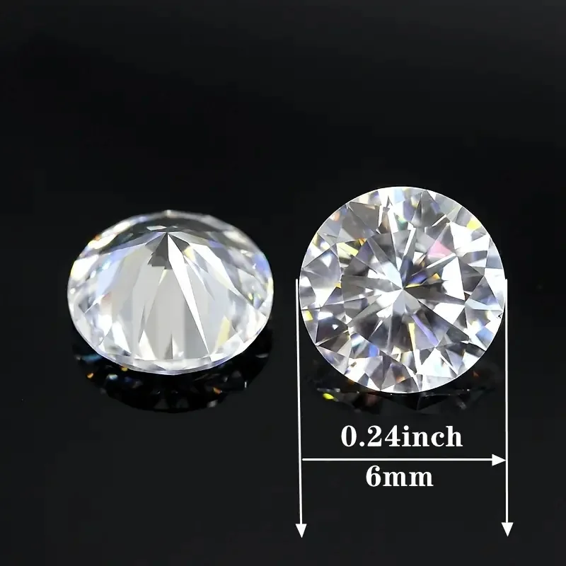 White Round Shape 6mm Cubic Zirconia Stones Brilliant Cut CZ Stones for Jewelry DIY Projects